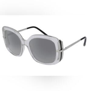 Boucheron Paris Square Butterfly Full Rim Sunglasses Clear Silver Made in Italy